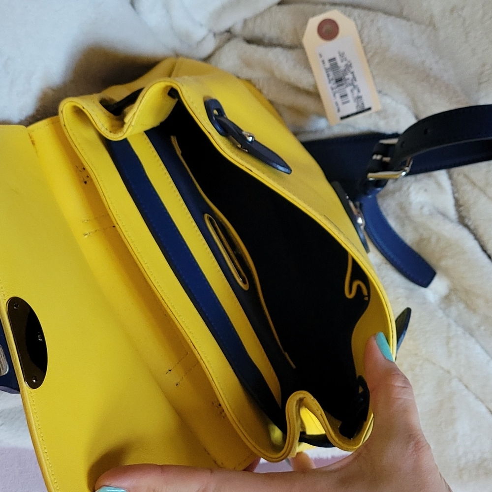 Ralph Lauren Ricky Bag - Yellow and Navy - Picture 9 of 12